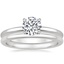 18K White Gold Elodie Ring with Petite Comfort Fit Wedding Ring