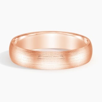 Matte Slim Profile 5mm Wedding Ring in 14K Rose Gold