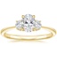 18K Yellow Gold Sonata Three Stone Diamond Ring, smalltop view