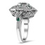 Vintage-Inspired Diamond and Emerald Ring, smallview