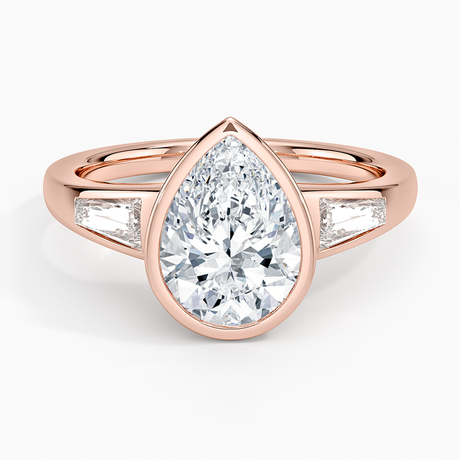 14K Rose Gold Hayes Three Stone Baguette Diamond Ring (1/2 ct. tw.)