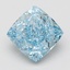 5.08 Ct. Fancy Vivid Blue Cushion Lab Grown Diamond
