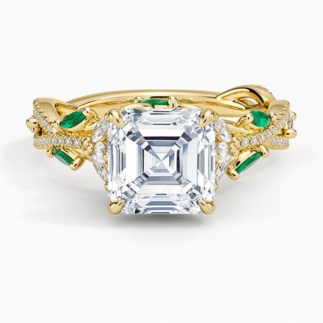 Luxe Secret Garden Lab Emerald and Diamond Ring