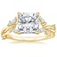 18K Yellow Gold Azalea Twist Diamond Ring, smalltop view