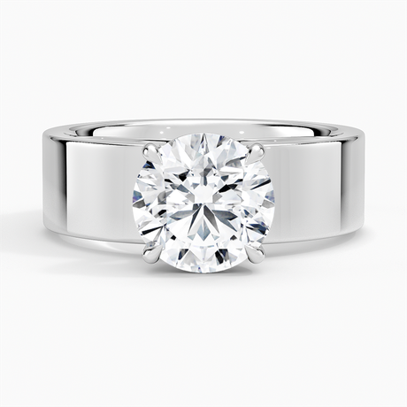 Thick Solitaire Engagement Ring