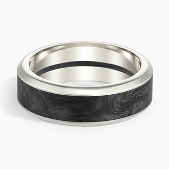 Blaze Black 7mm Wedding Ring in 18K White Gold