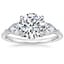 18K White Gold Luxe Opera Three Stone Diamond Ring, smalltop view