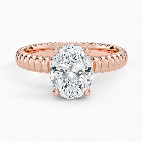 14K Rose Gold Petra Textured Solitaire Ring