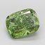5.01 Ct. Fancy Vivid  Green Cushion Lab Grown Diamond