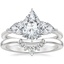 Platinum Luxe Opera Three Stone Diamond Ring with Lunette Diamond Ring