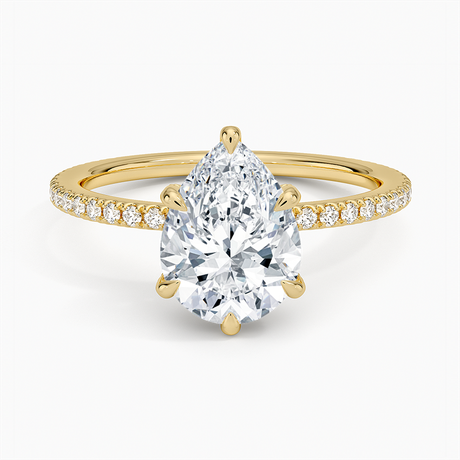 18K Yellow Gold Viviana Three-Quarter Coverage Diamond Ring