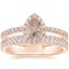 14K Rose Gold Linnia Halo Diamond Ring (2/3 ct. tw.) with Luxe Ballad Diamond Ring (1/4 ct. tw.)