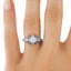 The Marion Ring, smalltop view on a hand