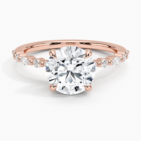 14K Rose Gold Delicate Versailles Diamond Ring