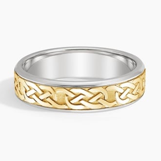 Mixed Metal Celtic Eternity Knot 6mm Wedding Ring