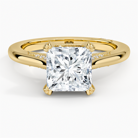 Cathedral Shoulder Diamond Accented Prong Setting