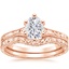 14KR Moissanite Contoured Hudson Bridal Set, smalltop view