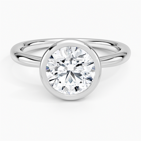 Platinum Freesia Bezel Solitaire Ring
