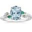 18K White Gold Arden Diamond Ring with Lab Emerald Accents, smalltop view
