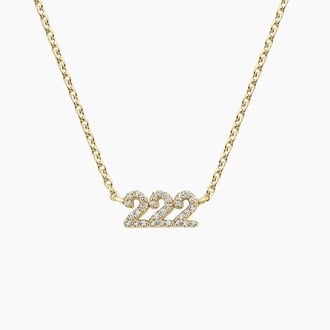 Script Number Diamond Pendant