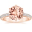 14K Rose Gold Sienna Three-Quarter Coverage Diamond Ring, smalltop view