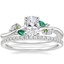 18K White Gold Arden Diamond Ring with Lab Emerald Accents with Luxe Ballad Diamond Ring (1/4 ct. tw.)