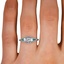 The Coriander Ring, smallzoomed in top view on a hand