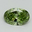 0.71 Ct. Fancy Vivid Green Oval Lab Grown Diamond