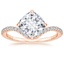 14K Rose Gold Stanza Diamond Ring, smalltop view