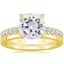 18KY Moissanite Sienna Diamond Ring (2/5 ct. tw.) with Petite Quattro Diamond Ring, smalltop view