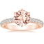 14K Rose Gold Sienna Three-Quarter Coverage Diamond Ring, smalltop view