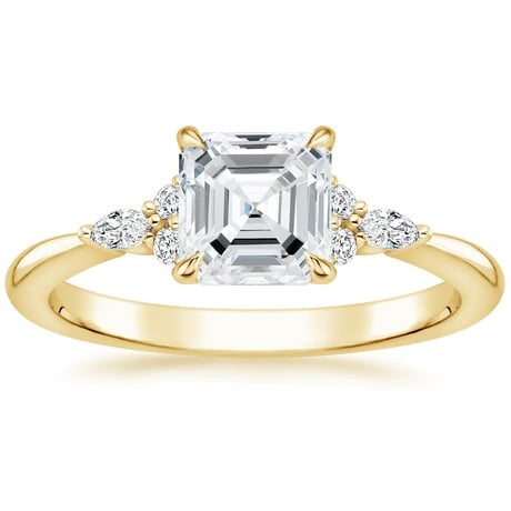 18K Yellow Gold Nadia Diamond Ring with Aria Contoured Diamond Ring