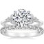 Platinum Luxe Melody Diamond Ring (1/5 ct. tw.) with Luxe Sienna Diamond Ring (5/8 ct. tw.)