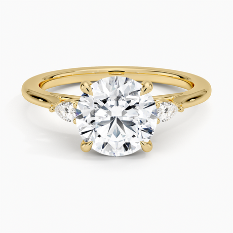 Three Stone Pear Engagement Ring - Aria