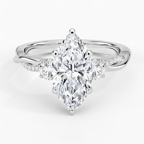 Three Stone Twisted Engagement Ring
