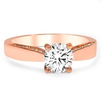 Custom Surprise Pave Taper Diamond Ring