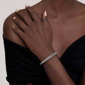 Double Row Lab Diamond Flexible Tennis Bangle Bracelet (8 ct. tw.)