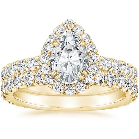 18K Yellow Gold Luxe Sienna Halo Diamond Bridal Set (1 3/8 ct. tw.)