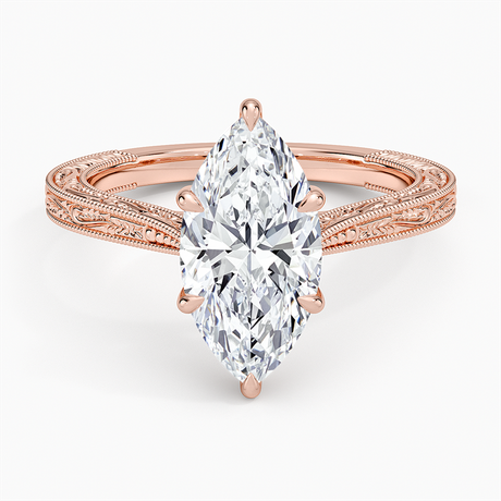 14K Rose Gold Elsie Engraved Ring