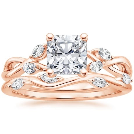 14K Rose Gold Willow Diamond Ring (1/8 ct. tw.) with Winding Willow Diamond Ring (1/8 ct. tw.)