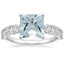18K White Gold Jolie Baguette and Round Diamond Ring, smalltop view