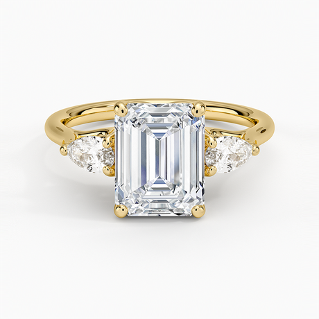Trellis Three Stone Pear Diamond Ring