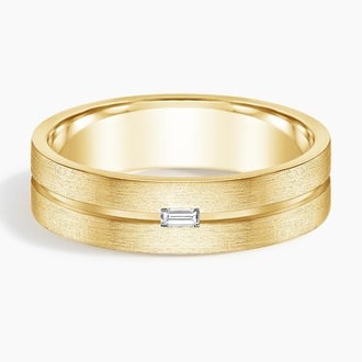 Ezra Diamond 5.5mm Wedding Ring in 18K Yellow Gold