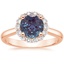 14K Rose Gold Lotus Flower Halo Diamond Ring (1/4 ct. tw.), smalltop view