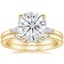18KY Moissanite Tapered Baguette Diamond Bridal Set, smalltop view