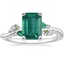 18K White Gold Arden Diamond Ring with Lab Emerald Accents, smalltop view