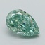 1.11 Ct. Fancy Vivid Green Pear Lab Grown Diamond