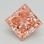 3.14 Ct. Fancy Vivid Pink Princess Lab Grown Diamond