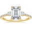 18K Yellow Gold Lyra Three Stone Diamond Ring (1/4 ct. tw.), smalltop view