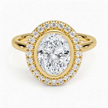 Bezel Halo Diamond Ring